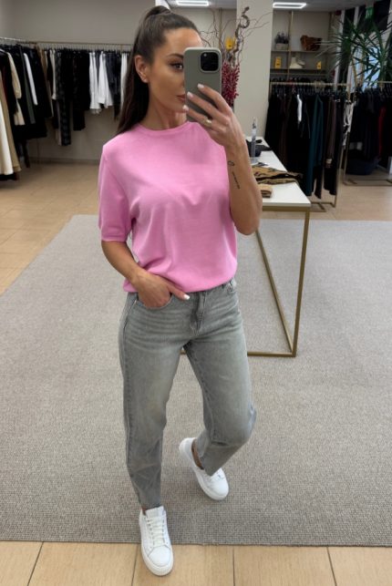 Bazinis megztukas trumpomis rankovėmis