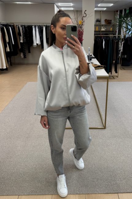 "Urban Grey" mom fit džinsai