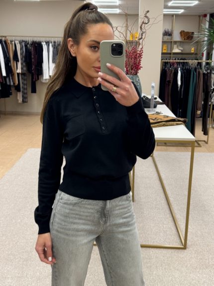 Juoda polo viskozės palaidinė