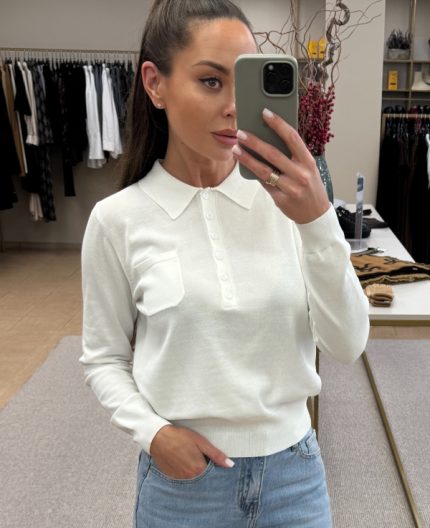 Balta polo viskozės palaidinė