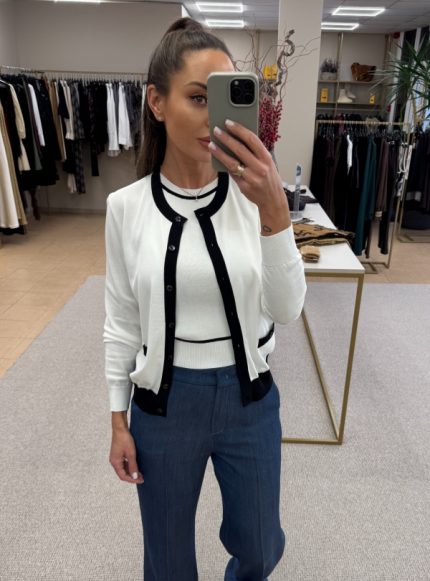 Imperial kardiganas (baltas, žydras)