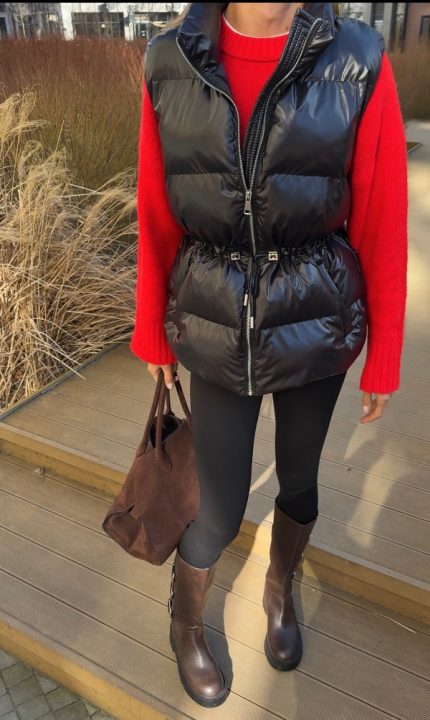 Juoda pūko liemenė reguliuojamu liemeniu