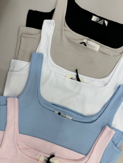 Baziniai mylimiausi viskoziniai Vicolo topai (baltas, juodas, nude, rožinis, žydras)