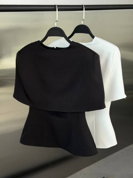 Dviejų dalių juoda elegantiška palaidinė