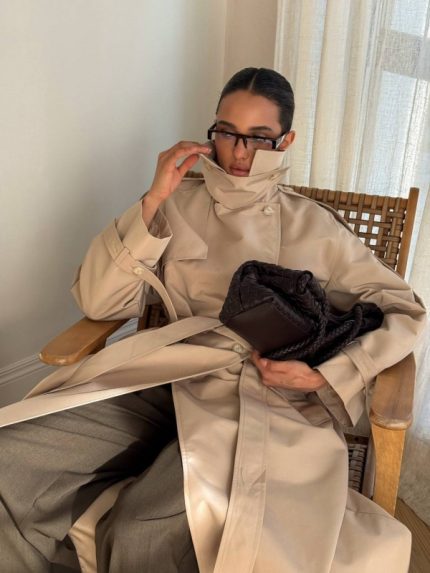 Smėlio spalvos trench coat