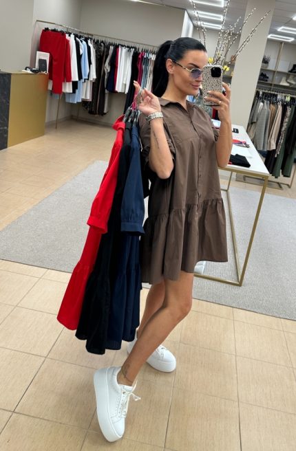 Vicolo medvilnės one size suknelė (juoda, mėlyna, raudona, šokolado ruda)
