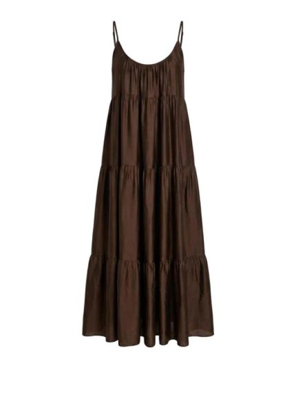 Viskozinė maxi suknelė „Chocolate Glow“