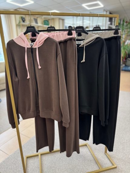 Oversized viskozinis dviejų dalių laisvalaikio kostiumėlis